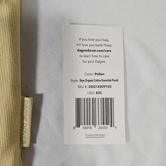 Nwt Dagne dover sky essentials pouch pollen Color. Light Soft Yellow - Picture 3 of 8